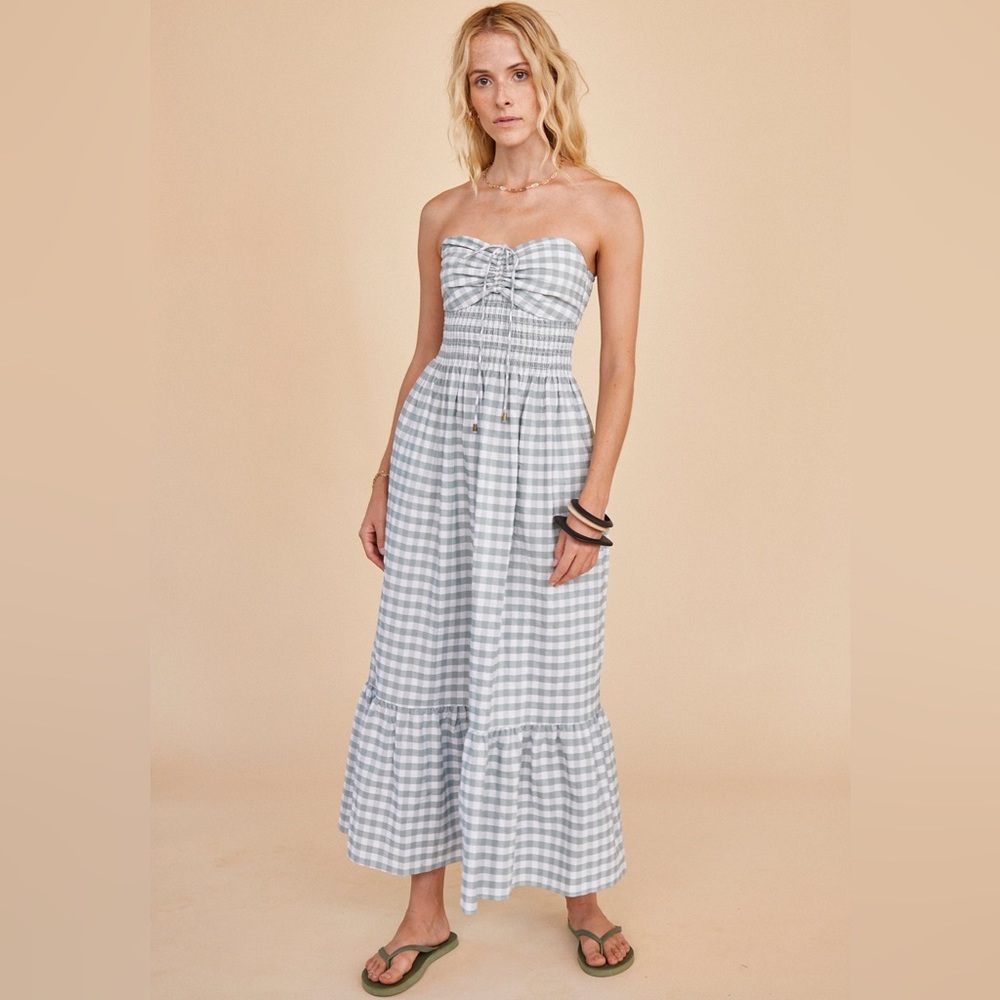 Hunter Bell | Lindley Dress in Pale Green Gingham (S)